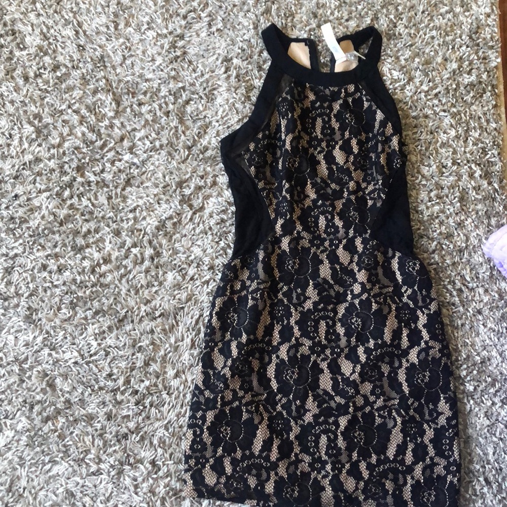 Tan and black dress